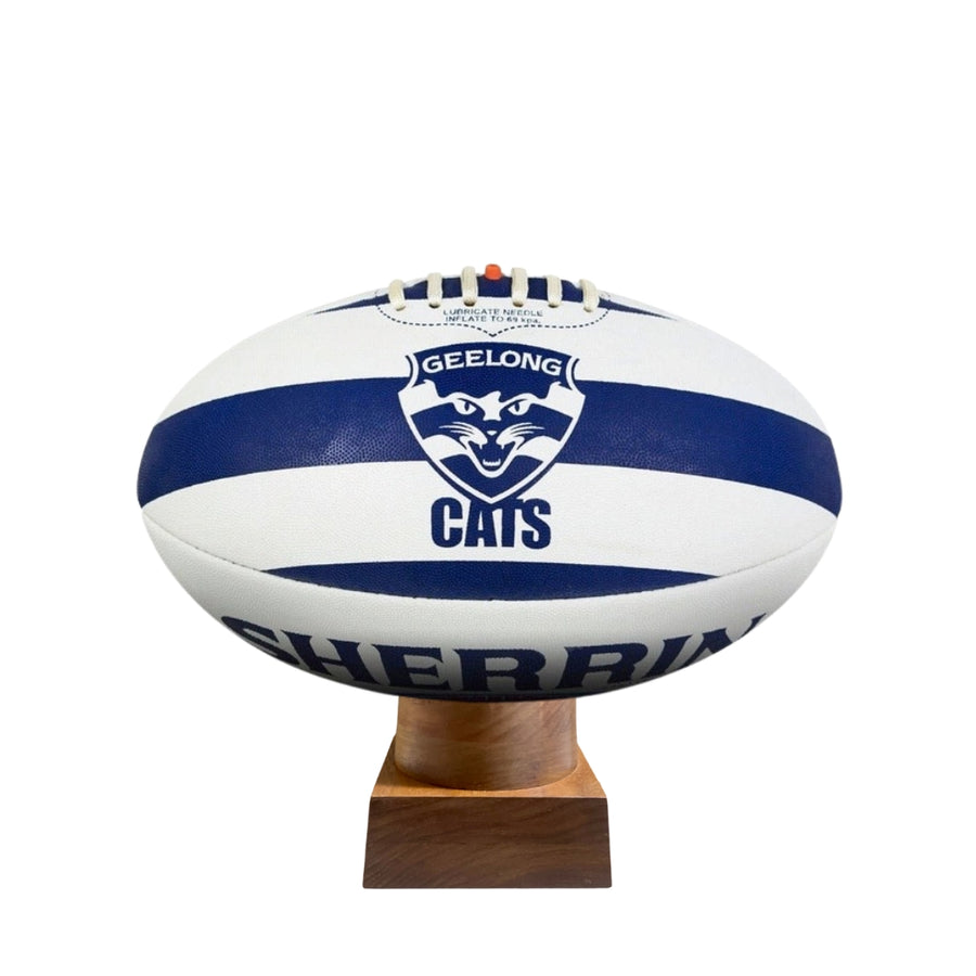 Geelong Cats Urn for Ashes with personalised timber display stand