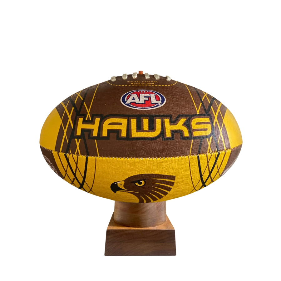 hawthorn hawks cremation Urn for Ashes with personalised timber display stand